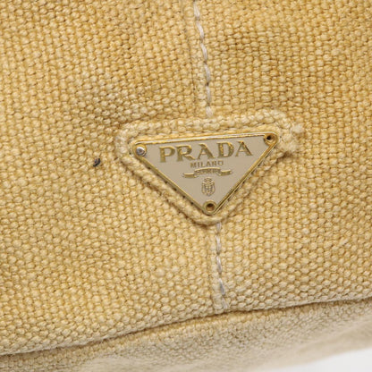 Prada Canapa Hand Bag Canvas Beige  45652