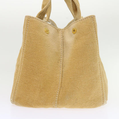 Prada Canapa Hand Bag Canvas Beige  45652