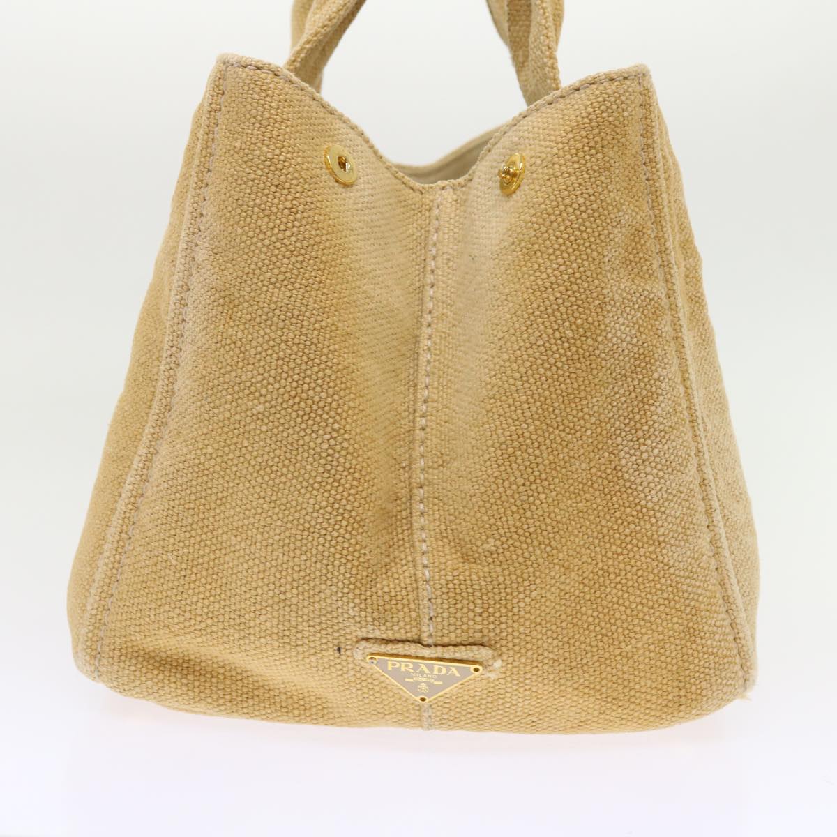 Prada Canapa Hand Bag Canvas Beige  45652