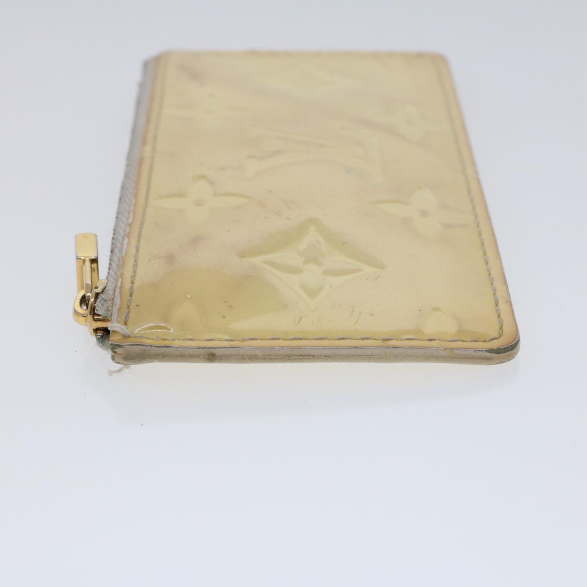 Louis Vuitton Monogram Vernis Pochette Cles Coin Purse Pearl M91348 Auth 45743