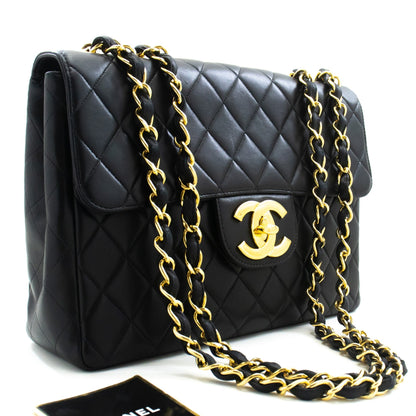 Chanel Classic Large " Chain Shoulder Bag New Black Lambskin