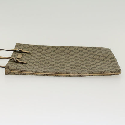 GUCCI GG Canvas Hand Bag PVC Leather Beige 117551  45849