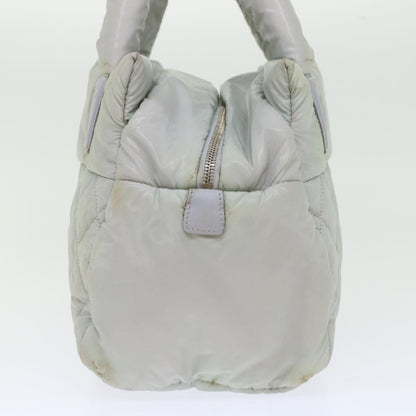 Chanel Hand Bag Nylon Gray CC Auth 45853