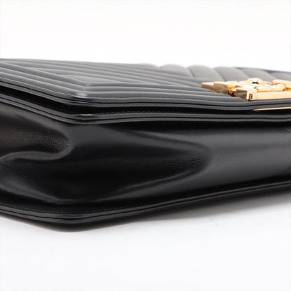 Chanel Boy Chanel 28   Chain Shoulder Bag Black Gold  28th A92193