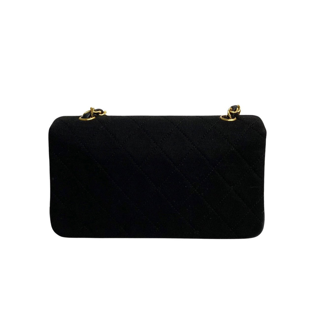 Chanel CC Satin Jersey Full Flap Bag Canvas Crossbody Bag in Good condition