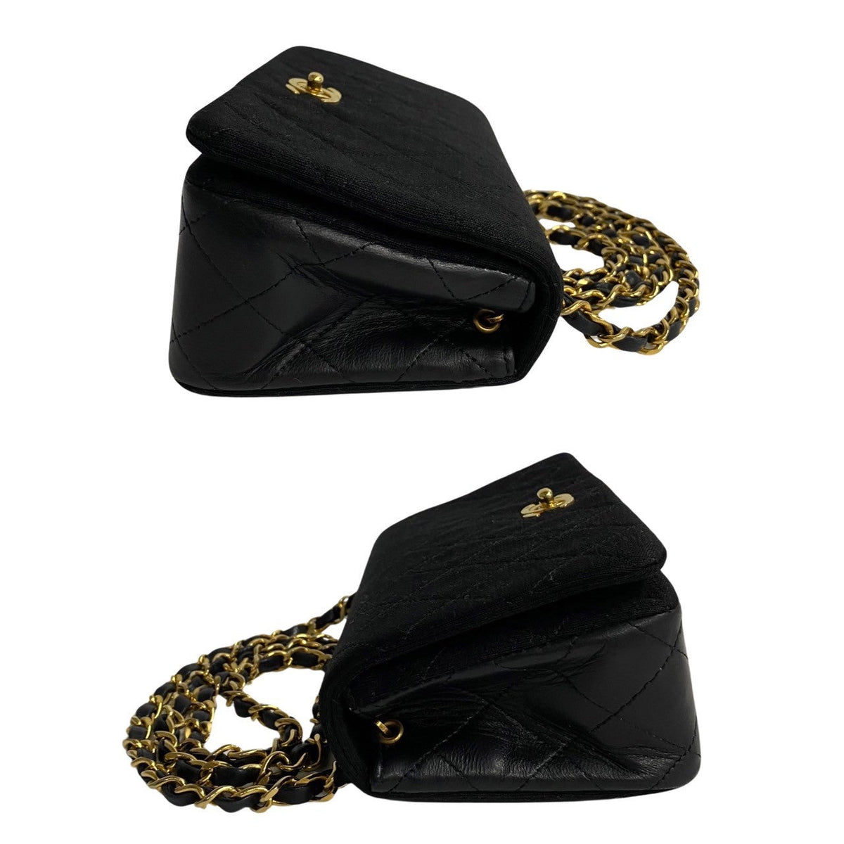 Chanel CC Satin Jersey Full Flap Bag Canvas Crossbody Bag in Good condition