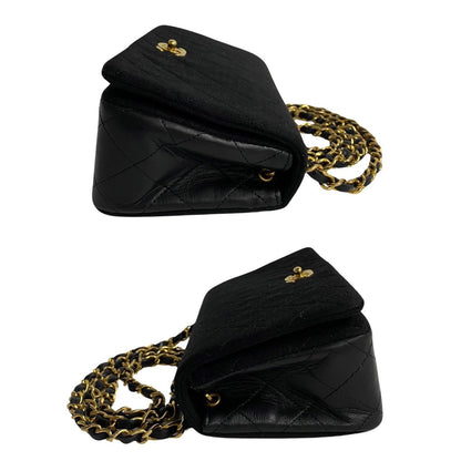 Chanel CC Satin Jersey Full Flap Bag Canvas Crossbody Bag in Good condition