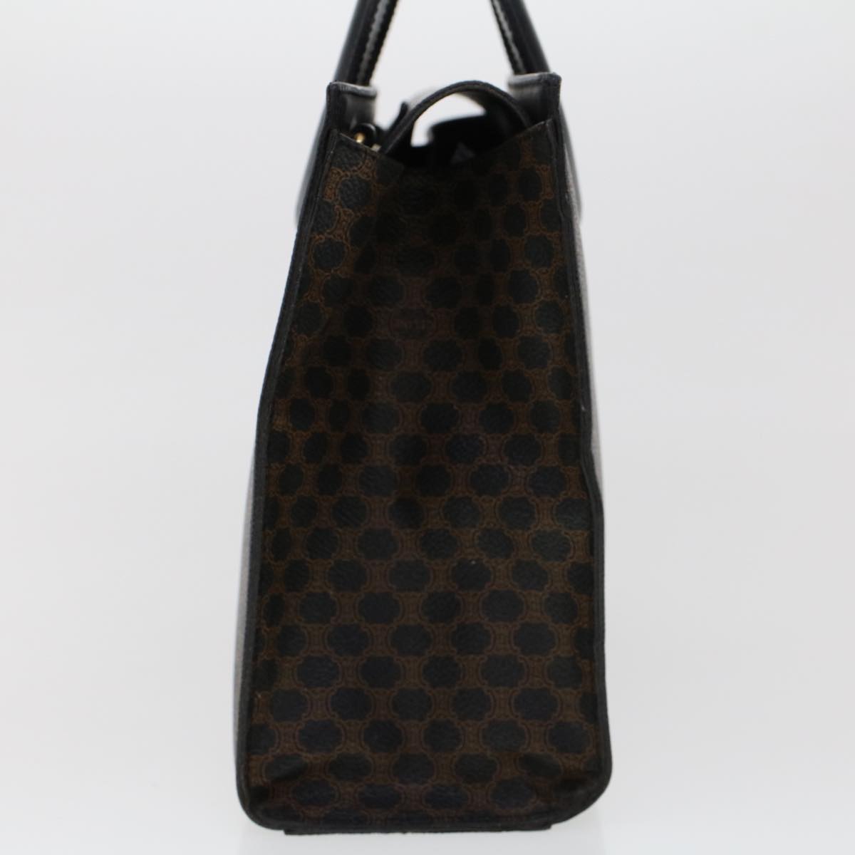Celine Macadam Canvas Hand Bag PVC Leather Black  45906