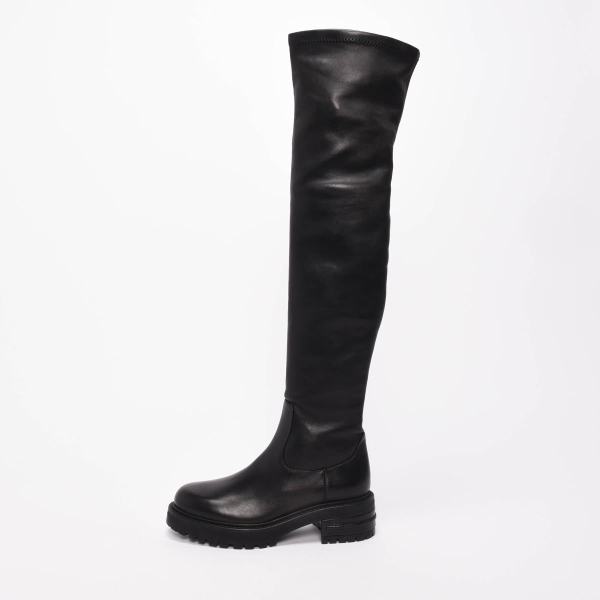 Dior Black Stretch Lambskin D-Fight Over-the-Knee Boots 37.5