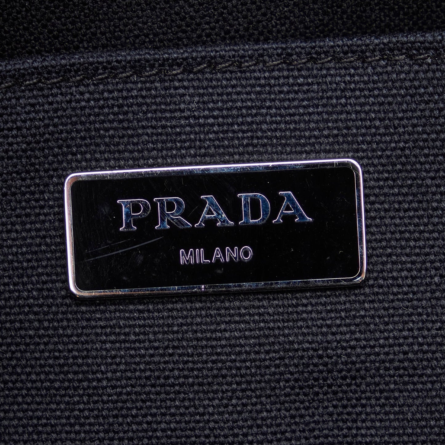 Prada Mini Canapa Convertible Canvas and Feather Tote Satchel