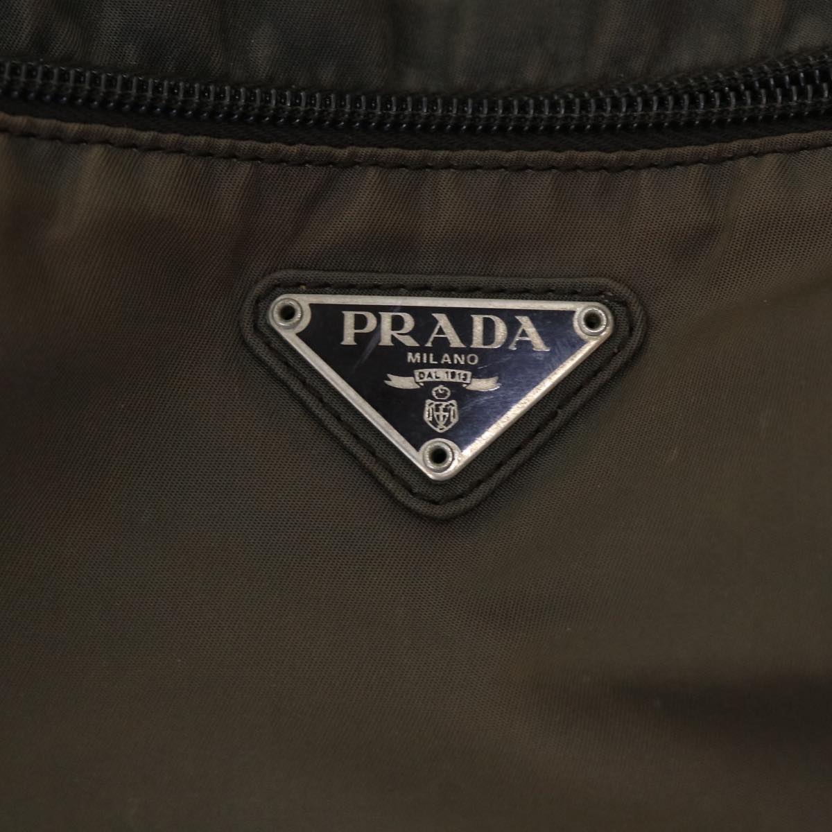 Prada Tote Bag Nylon Khaki  46166