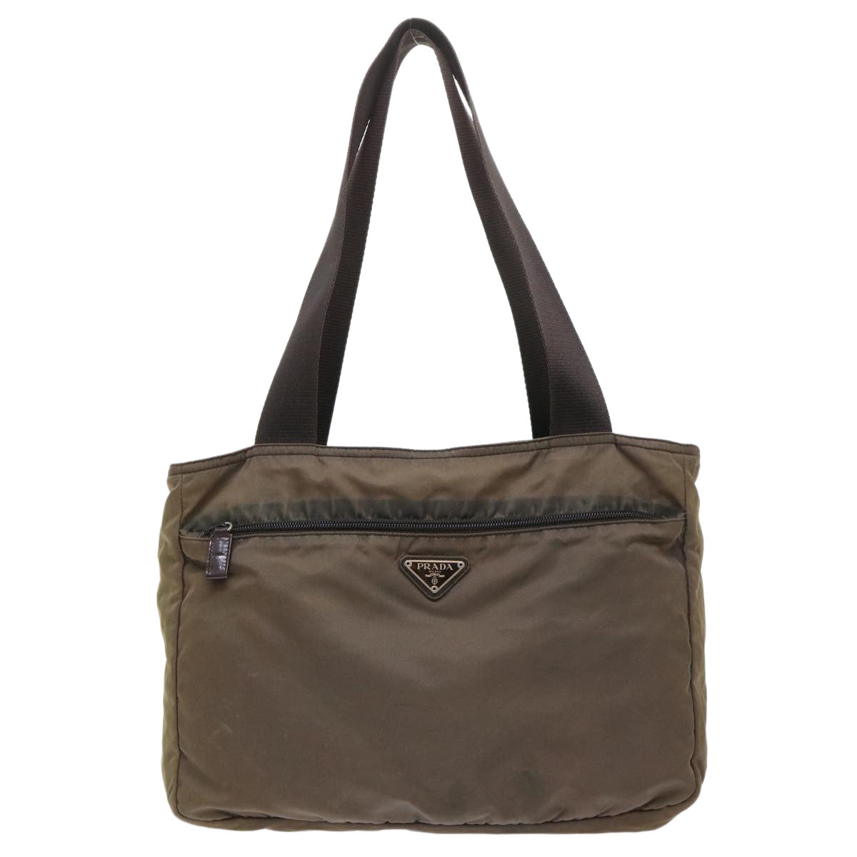 Prada Tote Bag Nylon Khaki  46166