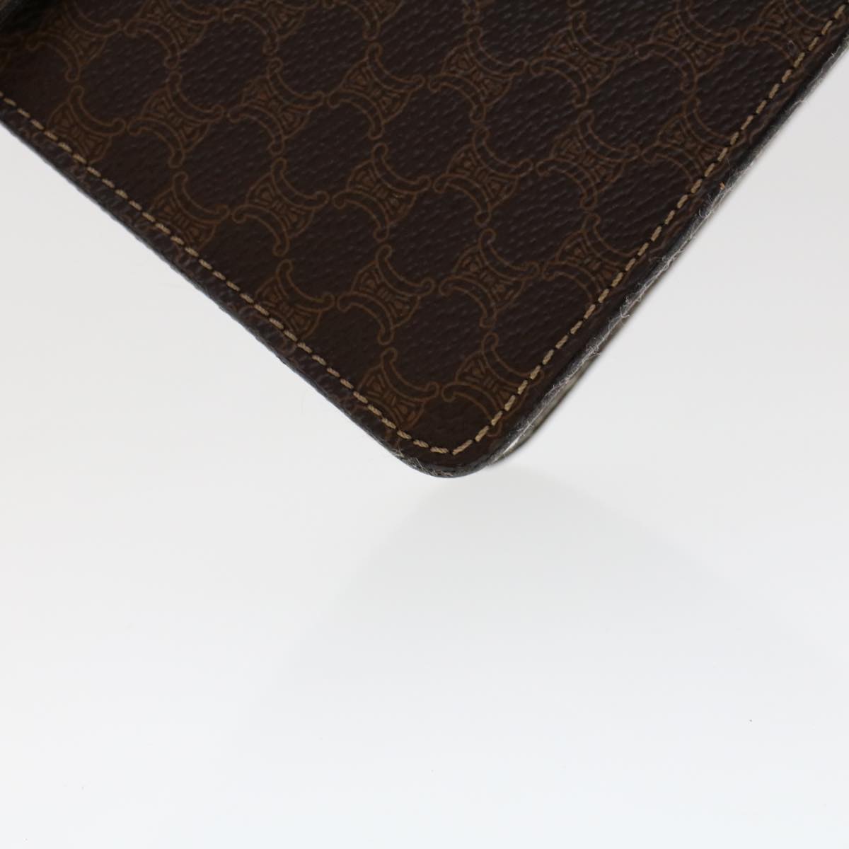 Celine Macadam Canvas Hand Bag PVC Leather 2way Brown  46306