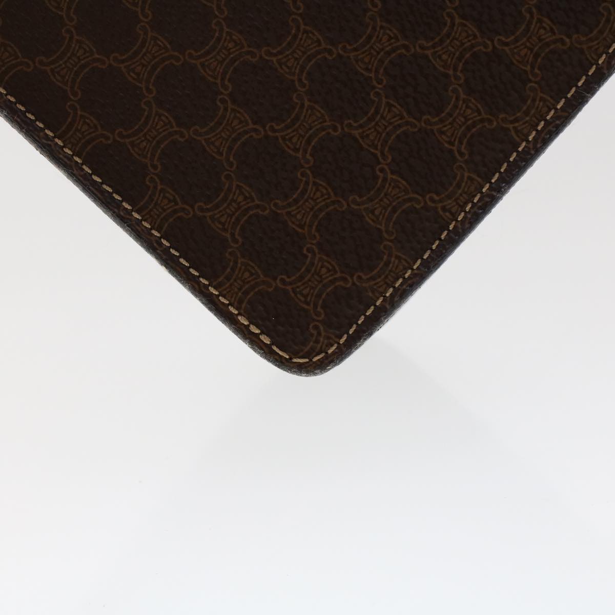 Celine Macadam Canvas Hand Bag PVC Leather 2way Brown  46306