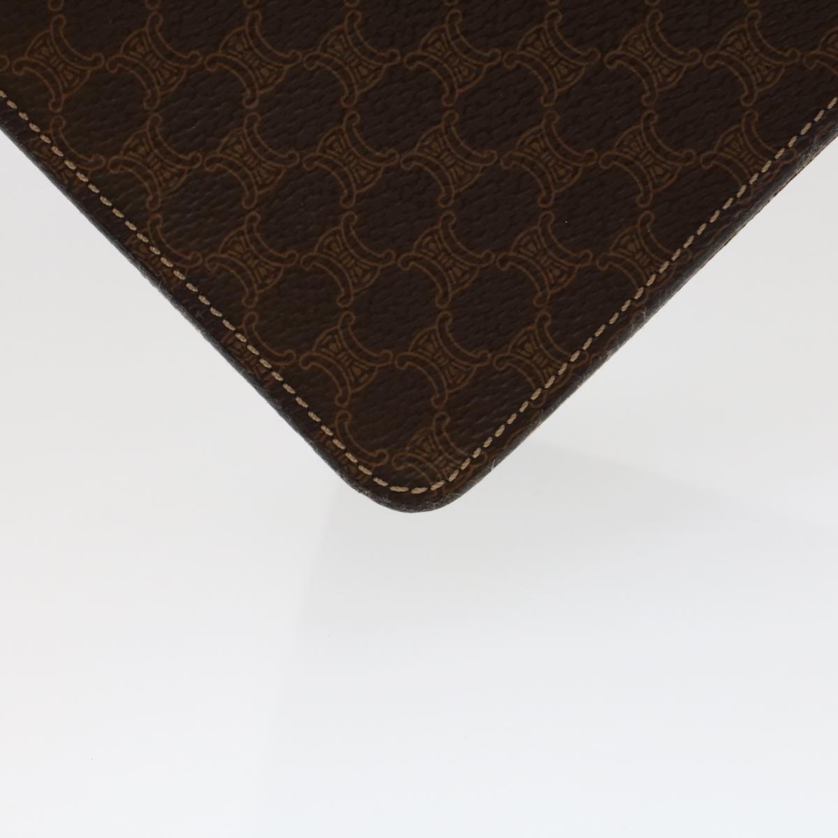 Celine Macadam Canvas Hand Bag PVC Leather 2way Brown  46306