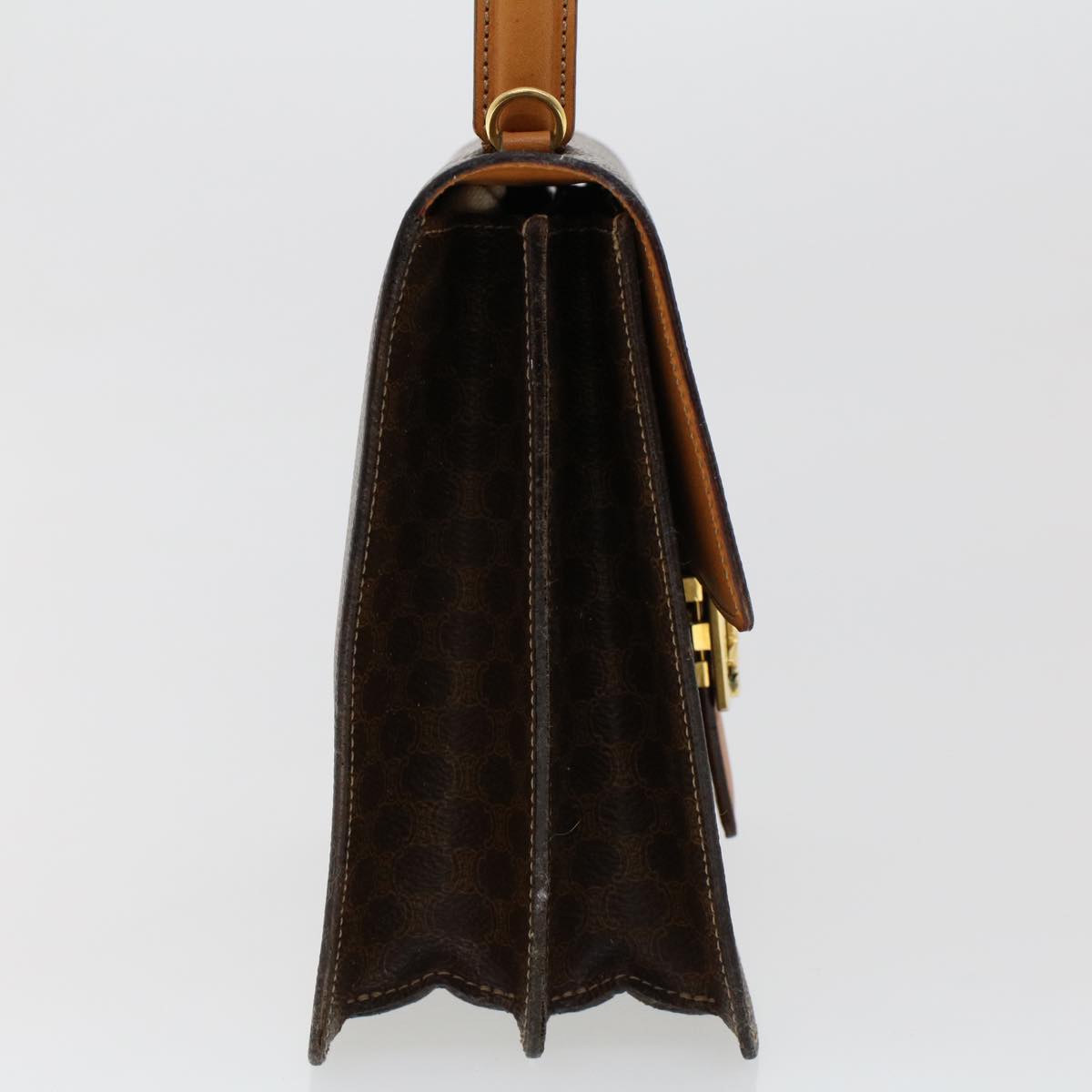 Celine Macadam Canvas Hand Bag PVC Leather 2way Brown  46306