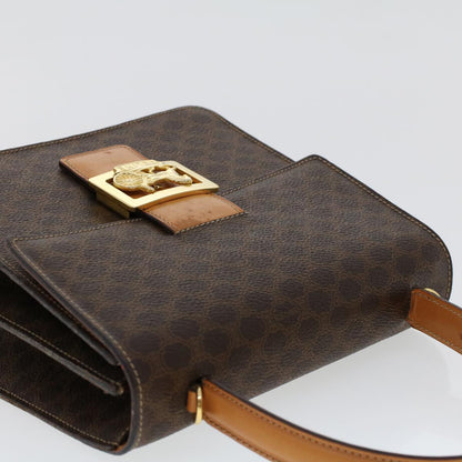 Celine Macadam Canvas Hand Bag PVC Leather 2way Brown  46306