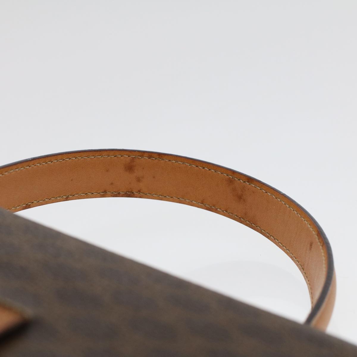 Celine Macadam Canvas Hand Bag PVC Leather 2way Brown  46306