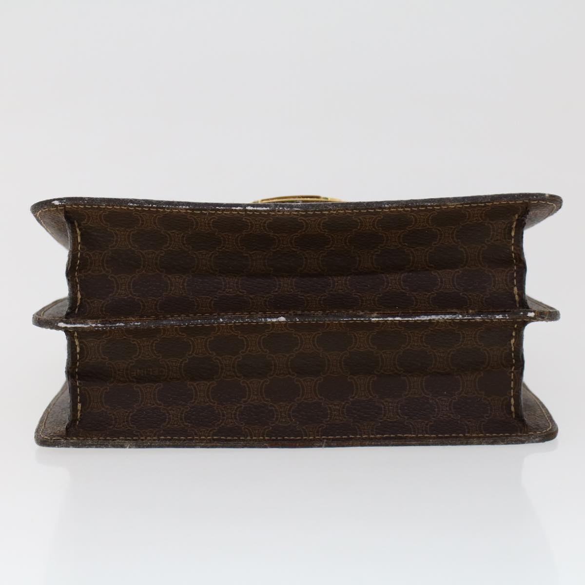 Celine Macadam Canvas Hand Bag PVC Leather 2way Brown  46306