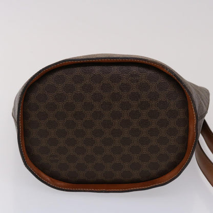 Celine Macadam Canvas Hand Bag PVC Leather Brown  46307
