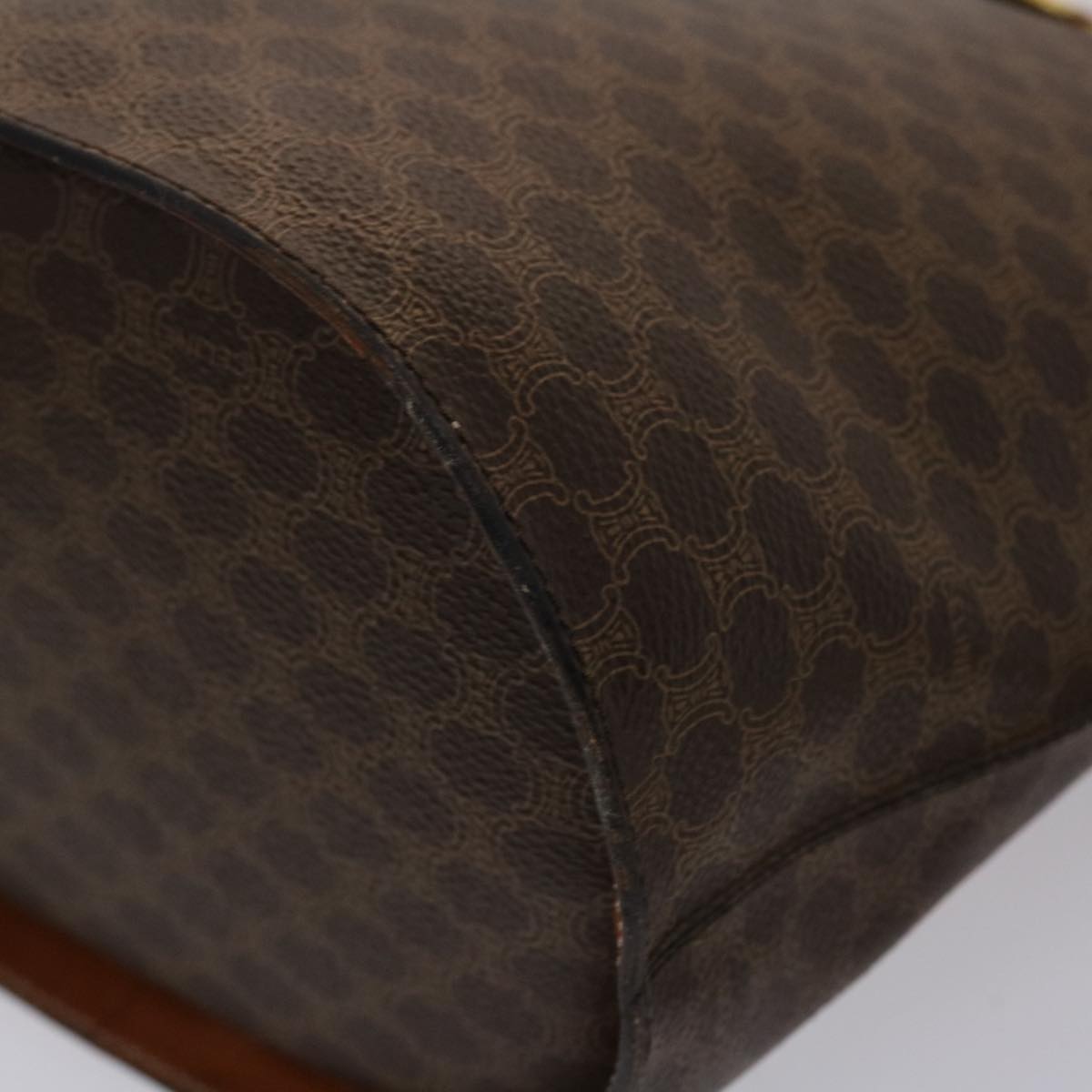 Celine Macadam Canvas Hand Bag PVC Leather Brown  46307