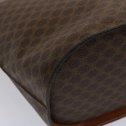Celine Macadam Canvas Hand Bag PVC Leather Brown  46307