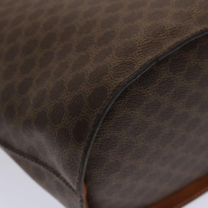 Celine Macadam Canvas Hand Bag PVC Leather Brown  46307