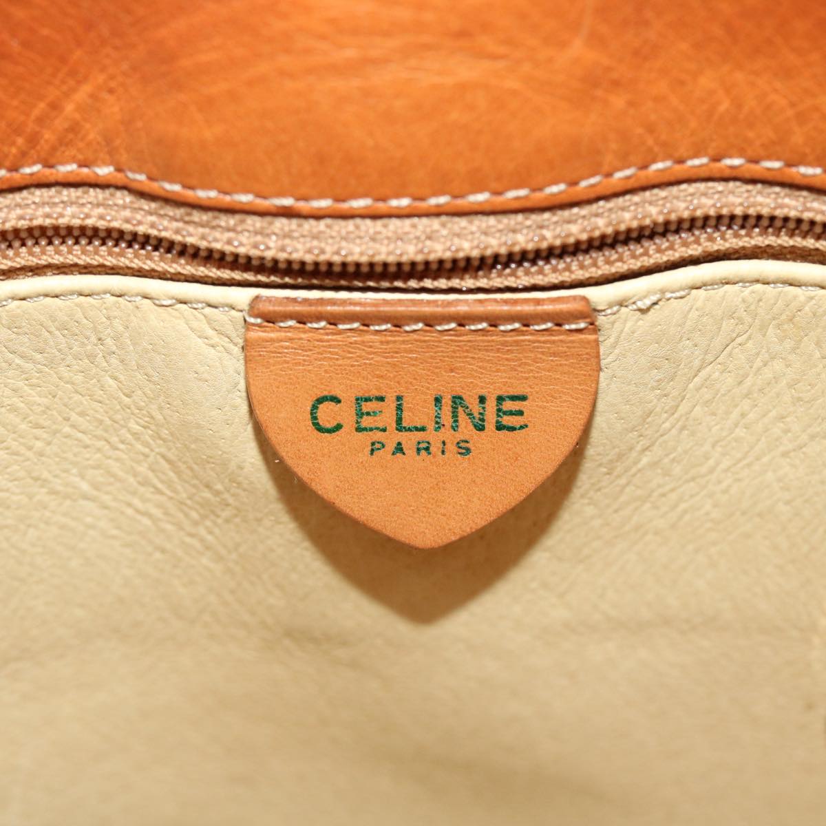 Celine Macadam Canvas Hand Bag PVC Leather Brown  46307