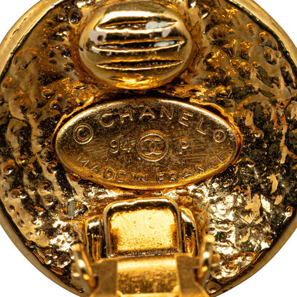 Chanel Vintage Coco Round Stick Earrings G   Chanel