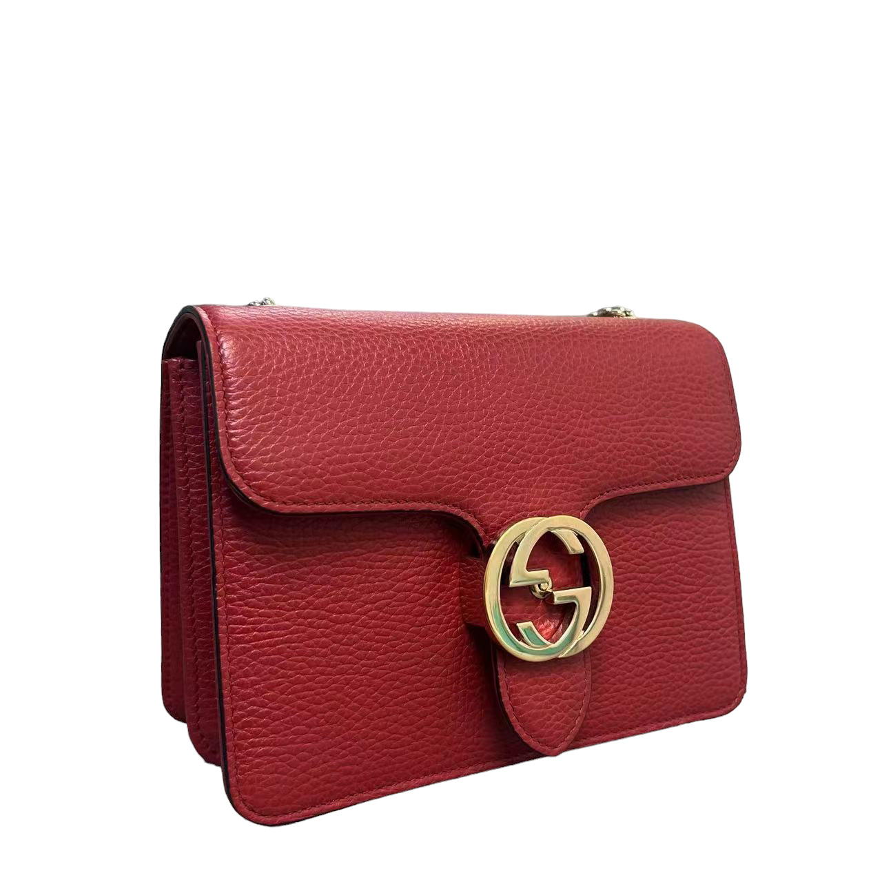 Gucci Small Interlocking GG Calfskin Red GHW