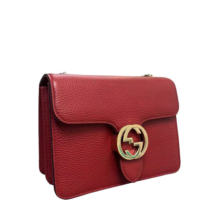 Gucci Small Interlocking GG Calfskin Red GHW