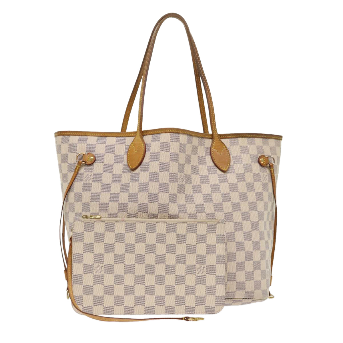 LOUIS VUITTON Damier Azur Neverfull MM Tote Bag N41605 LV Auth 46649
