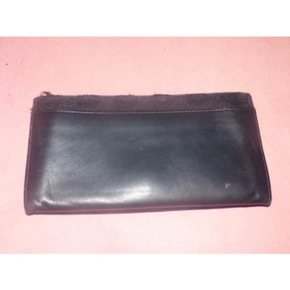 Gucci Black Leather And Black Large G Logo Print Canvas With Red Green Accent Vintage Wallet
