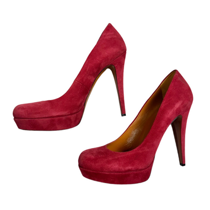 Shoes Luxury Designer By Gucci In Red, Size: 6.5