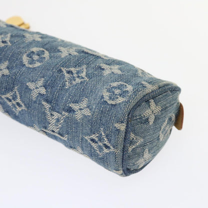 LOUIS VUITTON Monogram Denim Trousse Speedy GM Pouch Blue M95081 LV Auth 46892