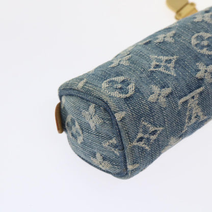 LOUIS VUITTON Monogram Denim Trousse Speedy GM Pouch Blue M95081 LV Auth 46892