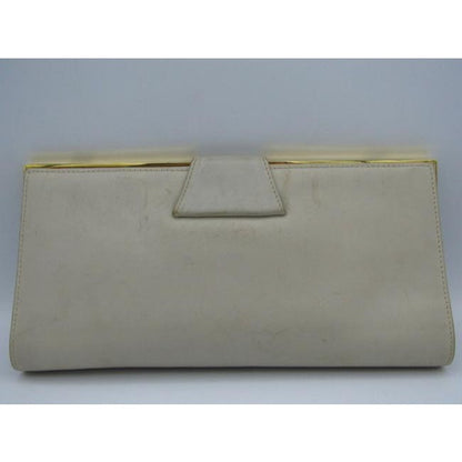 Gucci Stone Leather Two Way Purse w Gold G Logo Clasp & Chain Strap