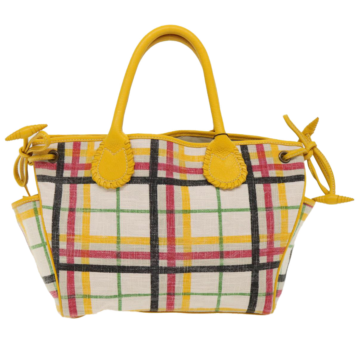 Burberry Nova Check Tote Bag Canvas Beige Auth 46962