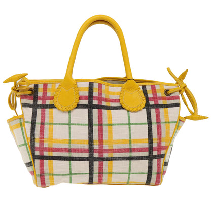 Burberry Nova Check Tote Bag Canvas Beige Auth 46962