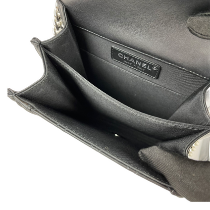 Vertical North South Boy Flap Bag in Black SHW