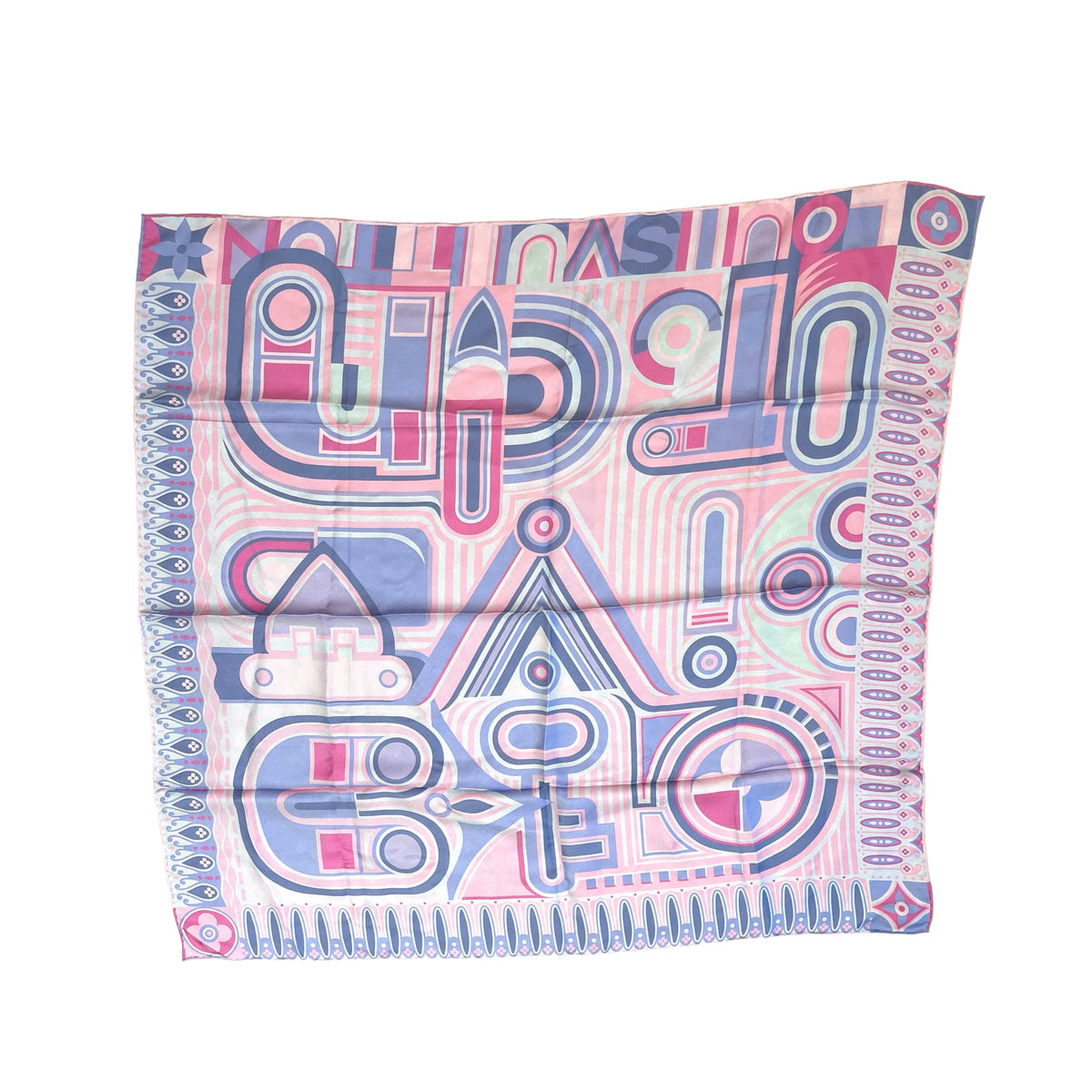 Louis-Vuitton Baby Pink Silk Scarf