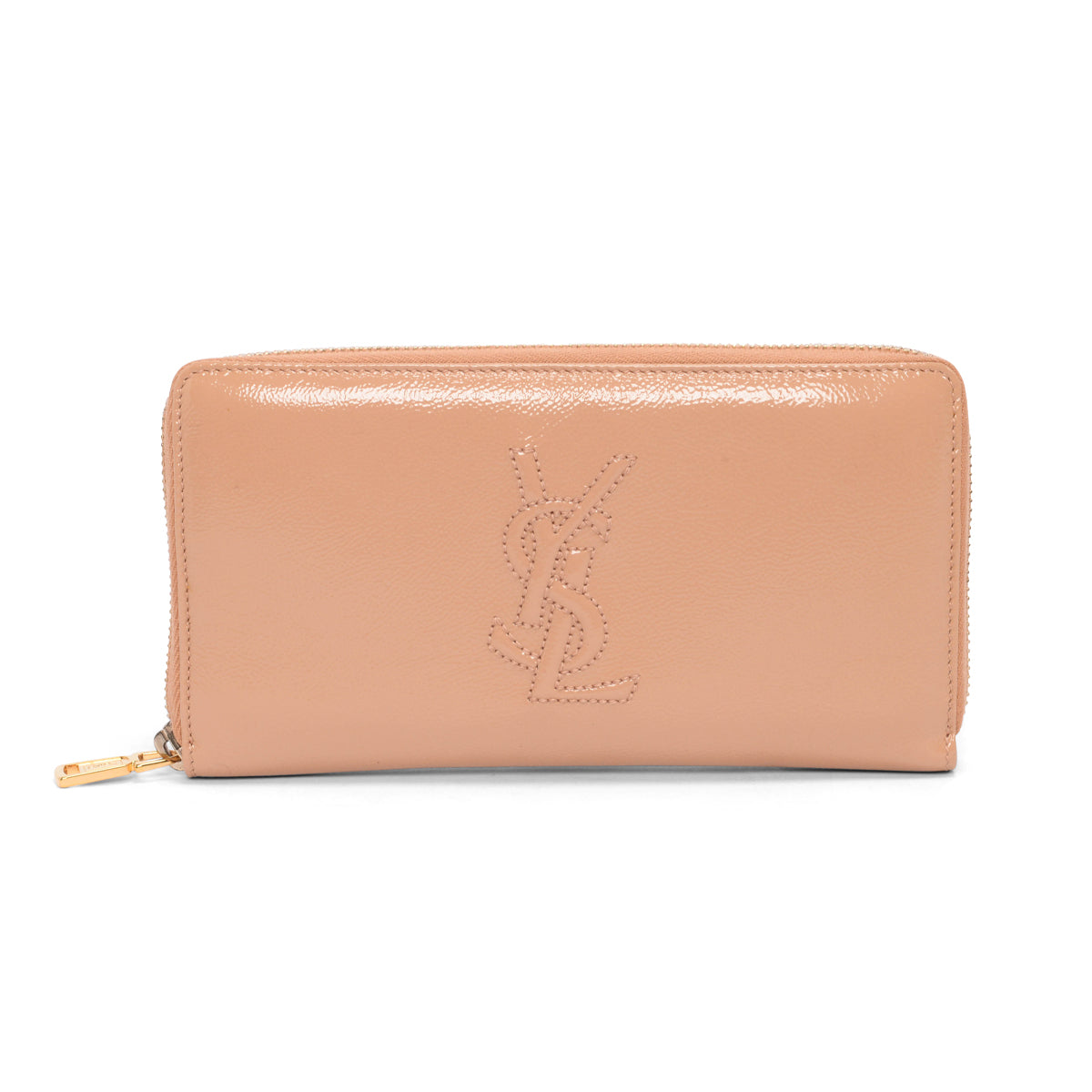 Yves Saint Laurent Beige Crinkled Patent Belle de Jour Wallet