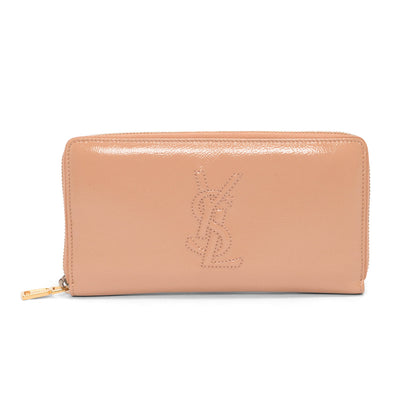 Yves Saint Laurent Beige Crinkled Patent Belle de Jour Wallet