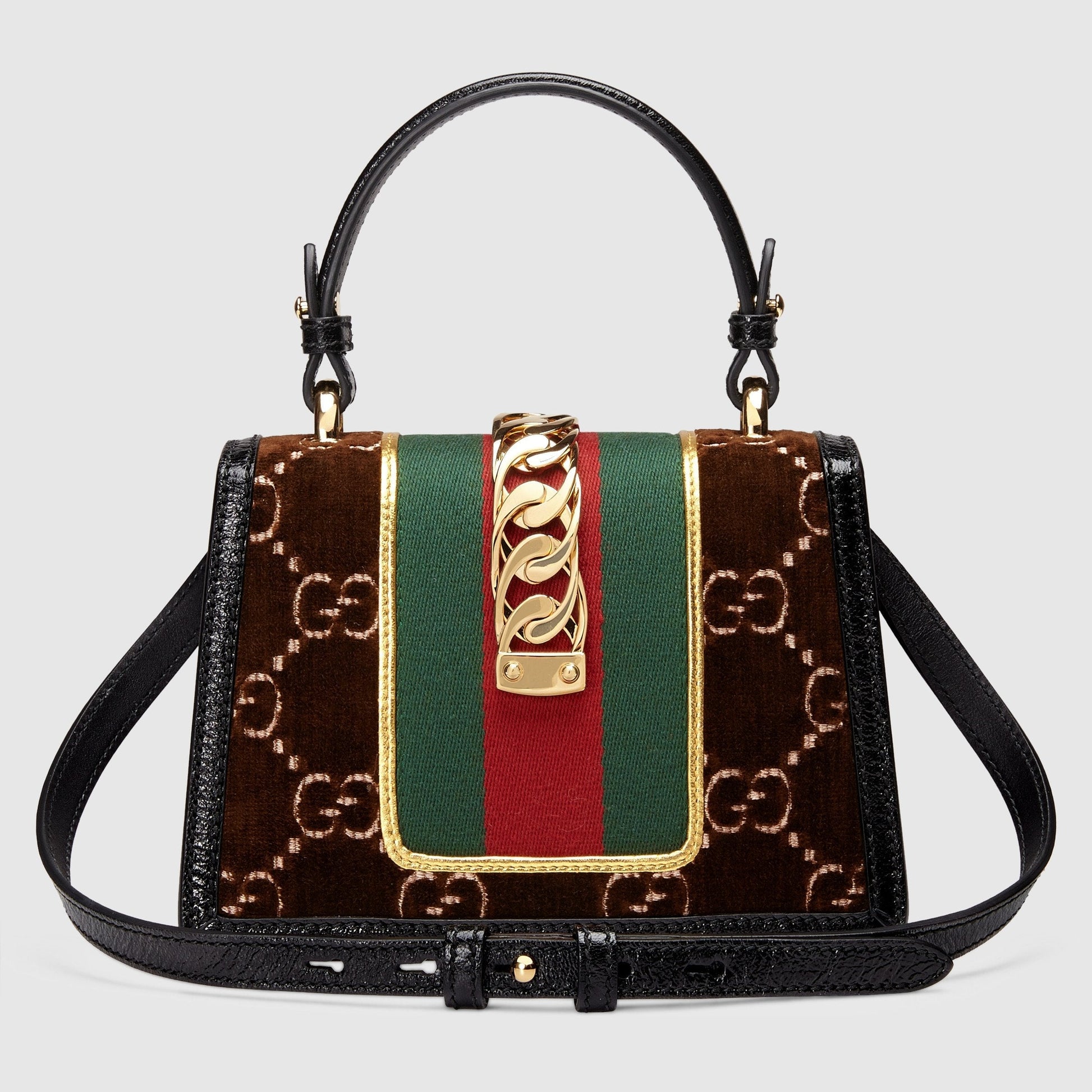 Gucci Sylvie GG Velvet Small Shoulder Bag Brown – Franco Shops