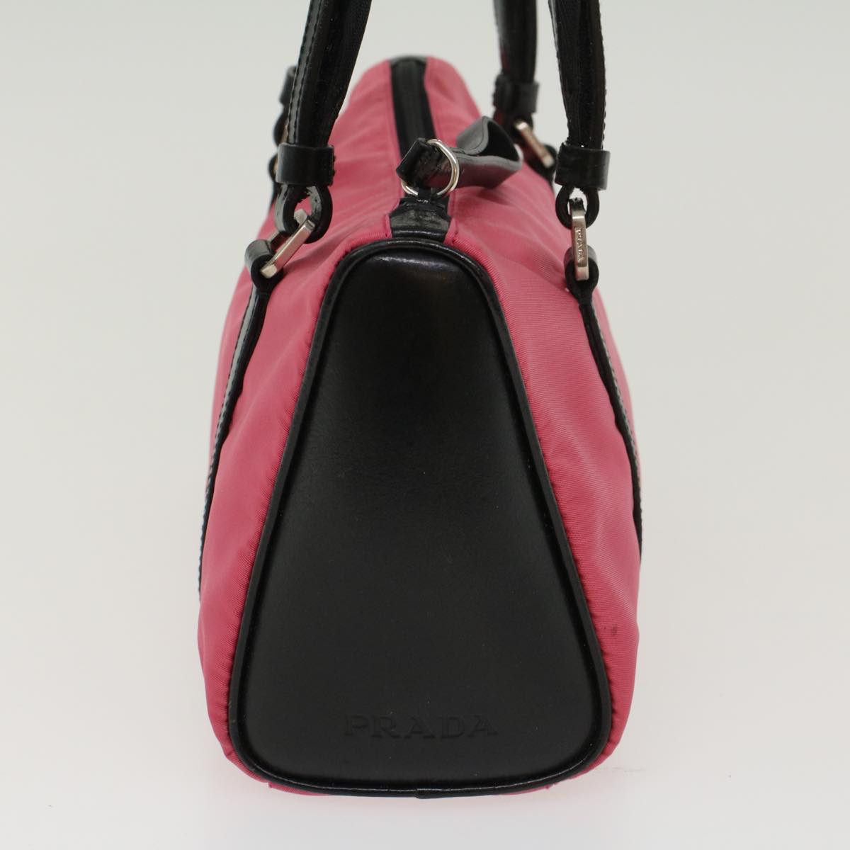 PRADA Shoulder Bag Nylon Leather Pink Auth 47190