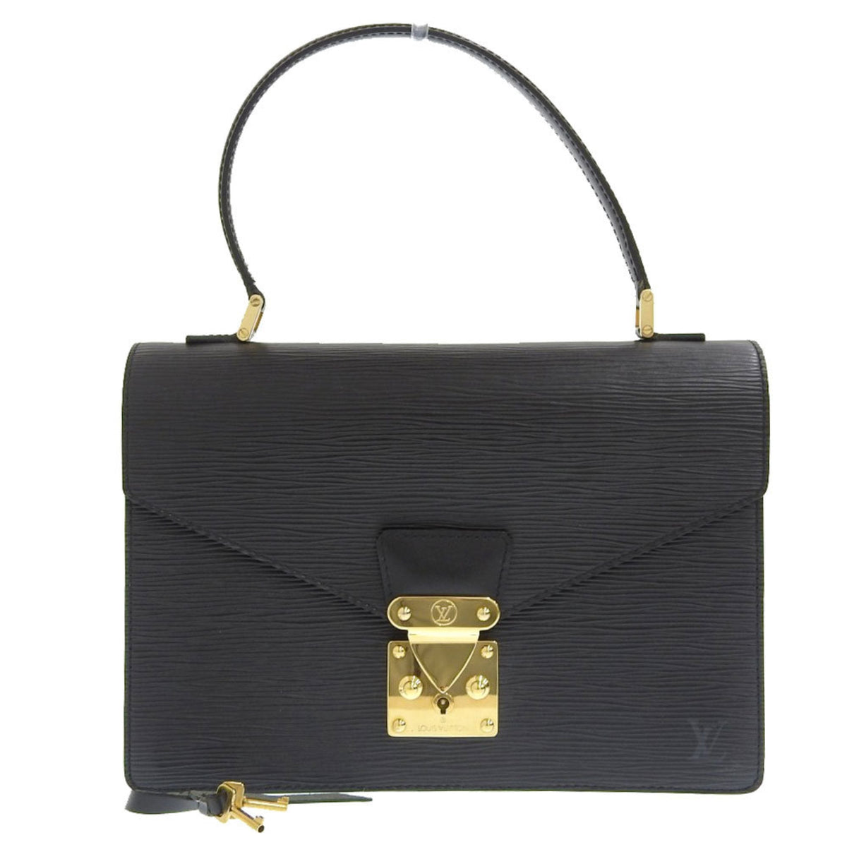 Louis Vuitton Black Leather Monceau handbag bag