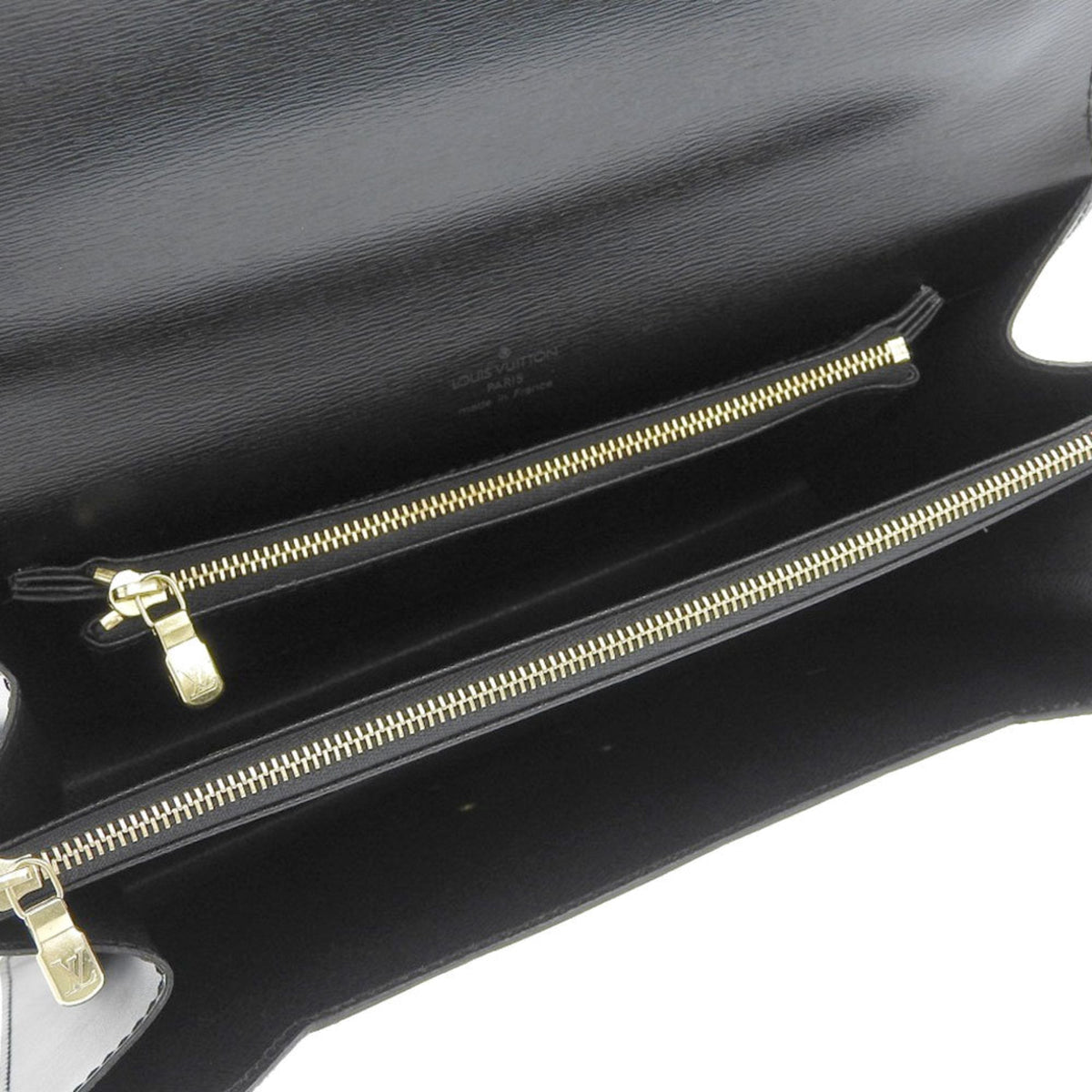 Louis Vuitton Black Leather Monceau handbag bag