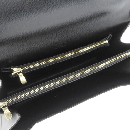 Louis Vuitton Black Leather Monceau handbag bag