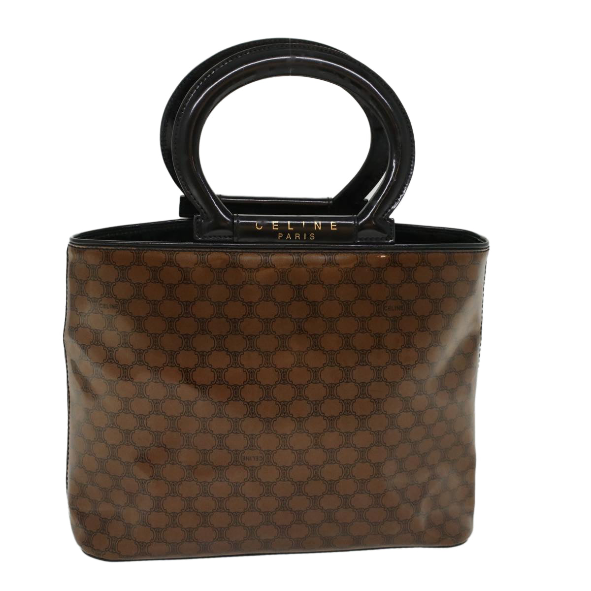 Celine Macadam Canvas Hand Bag Brown  47388