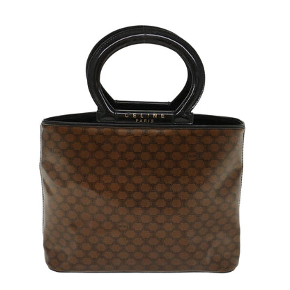 Celine Macadam Canvas Hand Bag Brown  47388